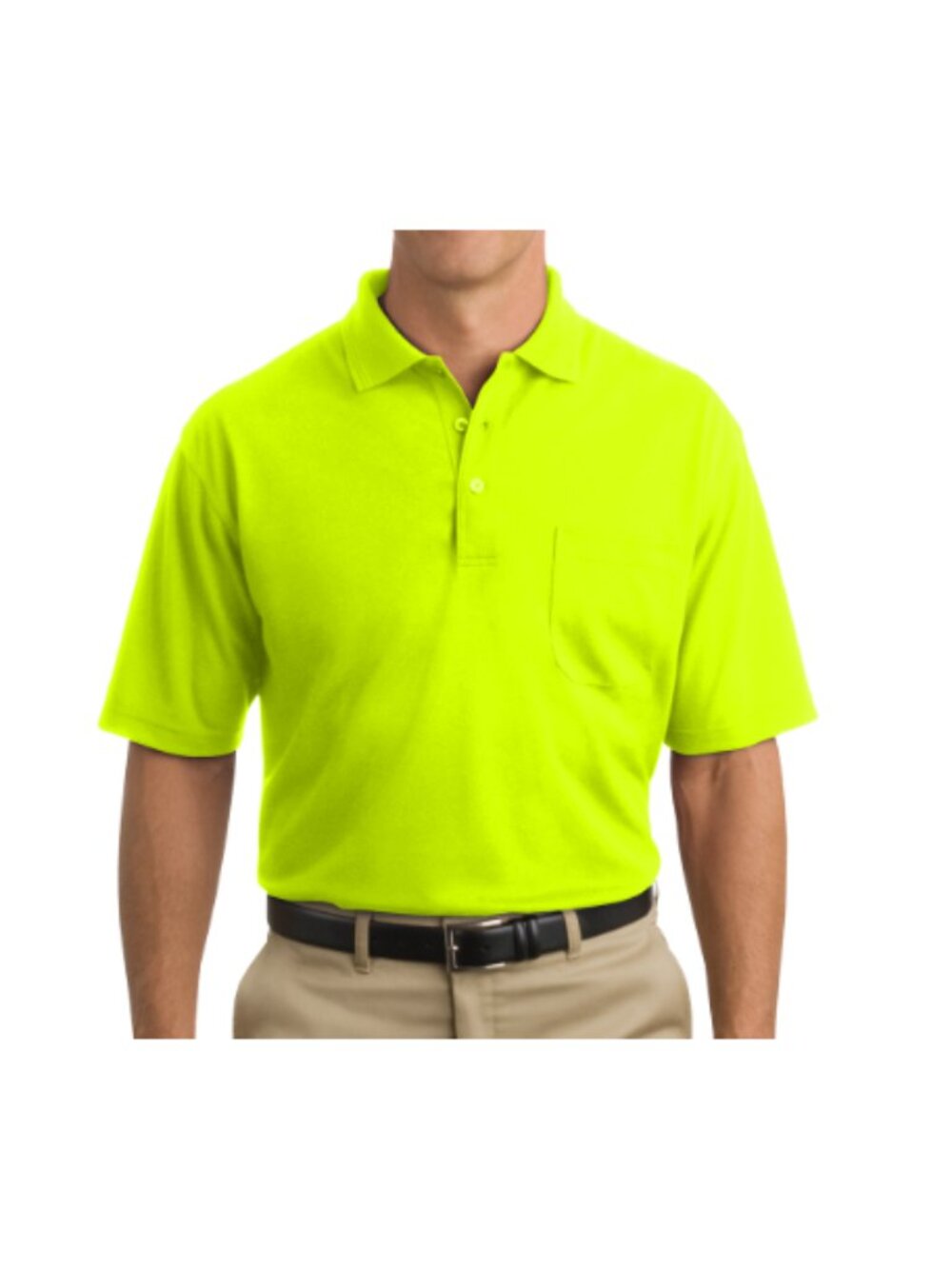 CornerStone® CS402P Industrial Pocket Pique Polo - Safety Yellow
